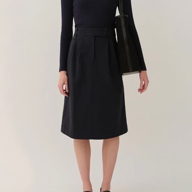 킨더살몬 코튼 스커트 네이비 S Fouette Cotton Skirt