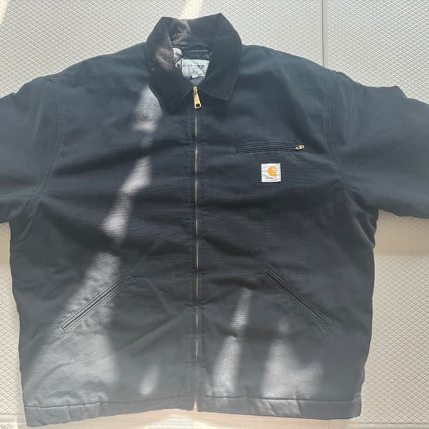 칼하트 WlP OG 디트로이트 자켓 블랙 스톤 캔버스