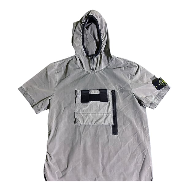 스톤 여성 반팔 후드 아노락