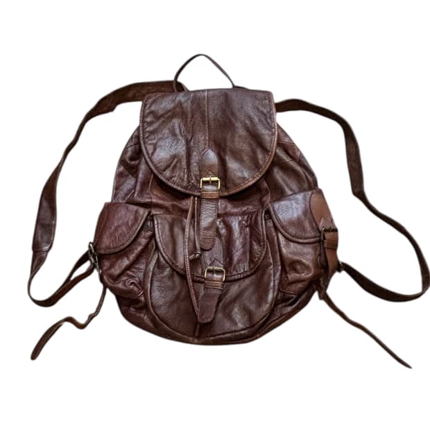 빈티지 복조리 가죽 백팩