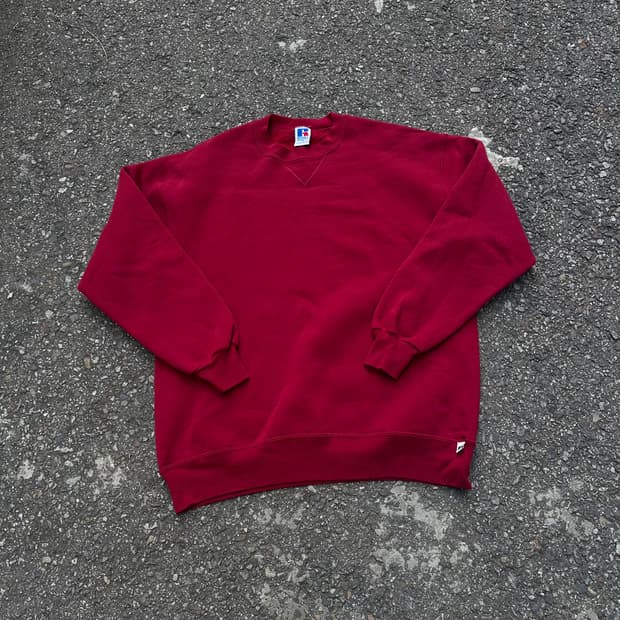 빈티지 90s 러셀 스웻셔츠 버건디