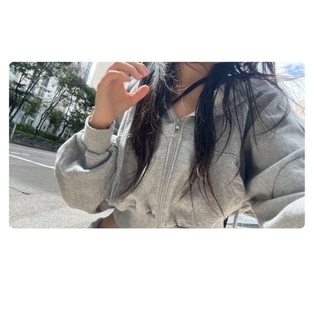 Crop hoodie zip-up