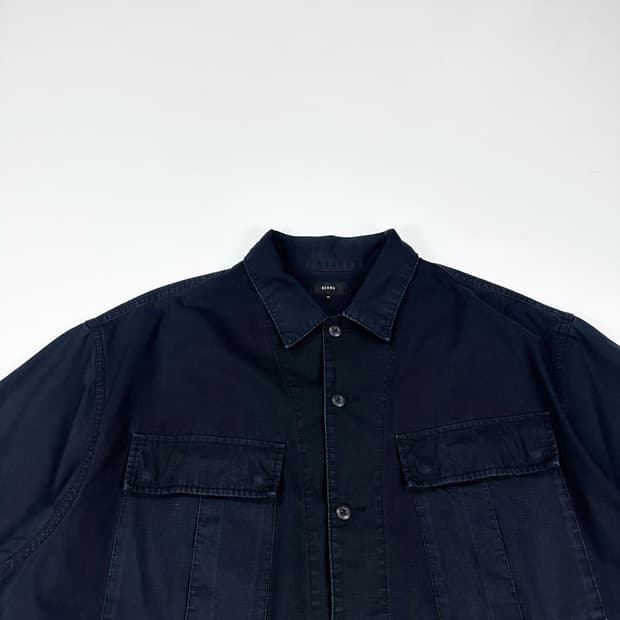 빔즈 재팬 블랙 워크 박시 반팔셔츠 (XL)
