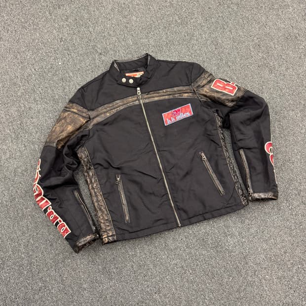 b.b.Miles 빈티지 가죽패치 스포츠바이커 자켓