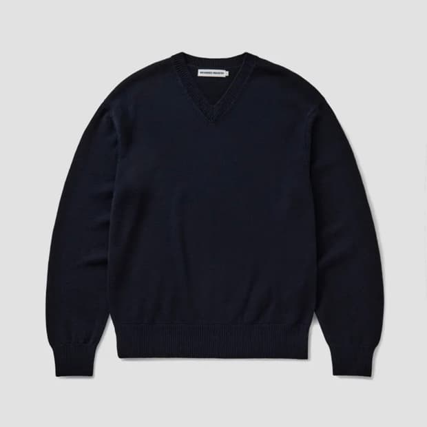 브랜디드 / 클라우드 슈퍼파인 V-NECK 니트 / 다크네이비 L