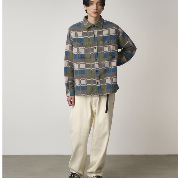 그라미치 플리스 체크 셔츠 면 100% 싸이즈 L