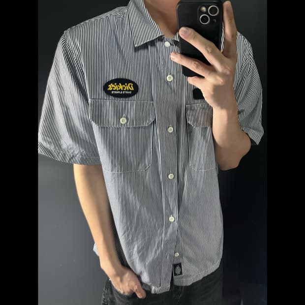 DICKIES 디키즈 반팔 패치 워크 셔츠