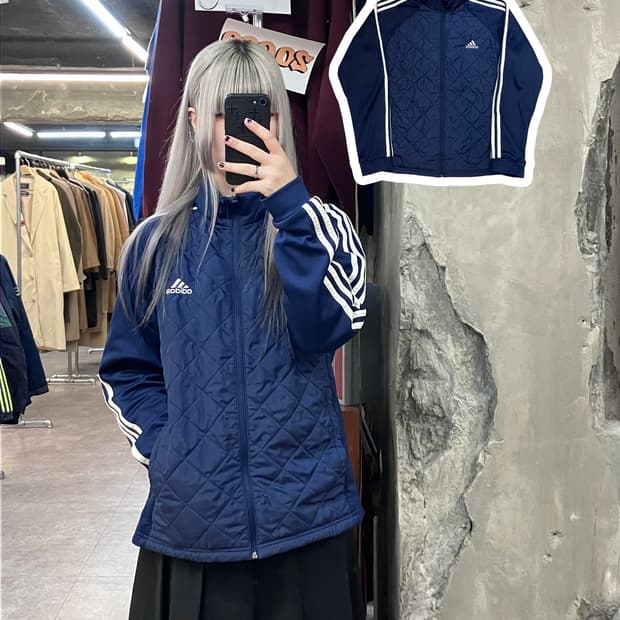 아디다스 퀄팅 져지 네이비 105 #csz3526