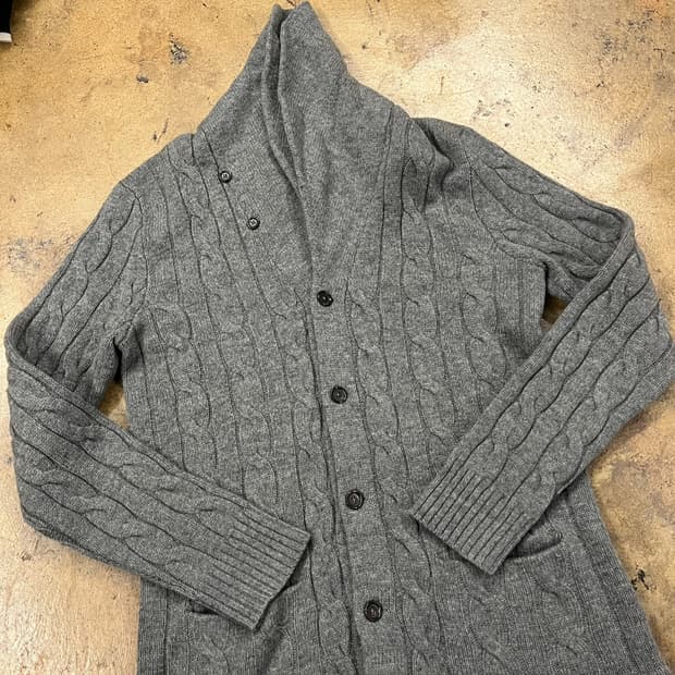 [정품/L] 폴로 랄프로렌 회색 꽈배기 니트 가디건 b15
