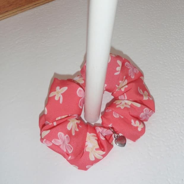 시눈 패턴 스크런치 + 오간자 파우치