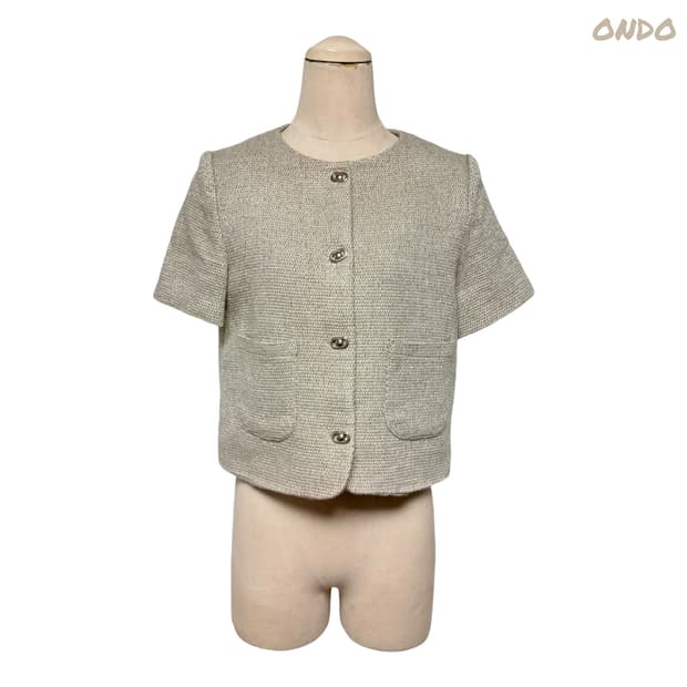 4156 ondo 온도 트위드 반팔자켓