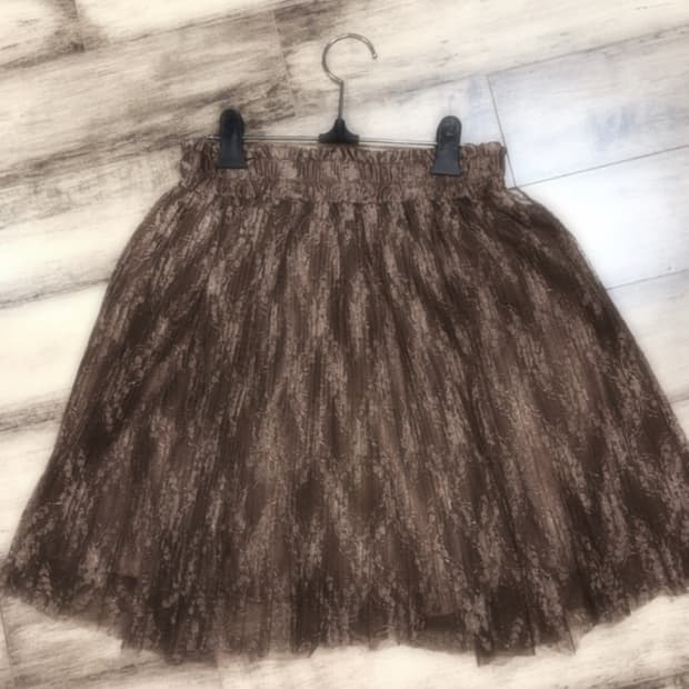 초코 브라운 레이스 샤 숏 스커트