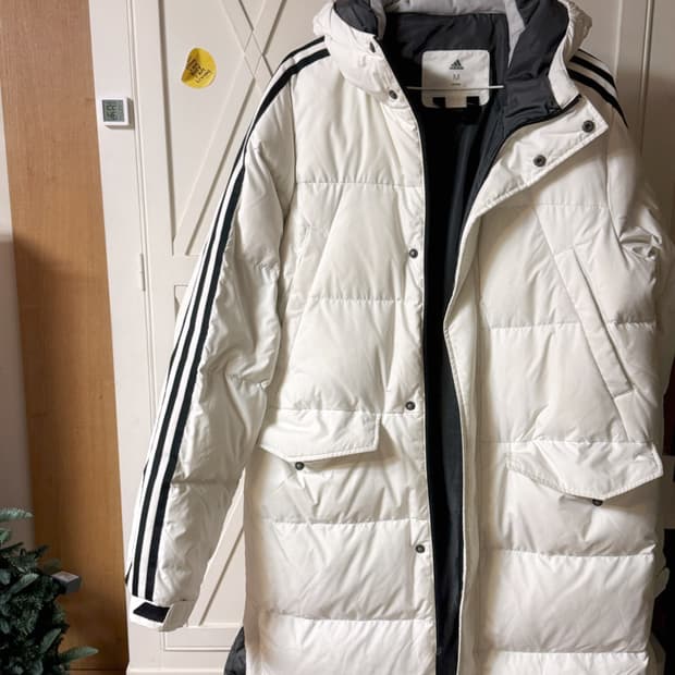 아디다스 롱패딩 화이트 M