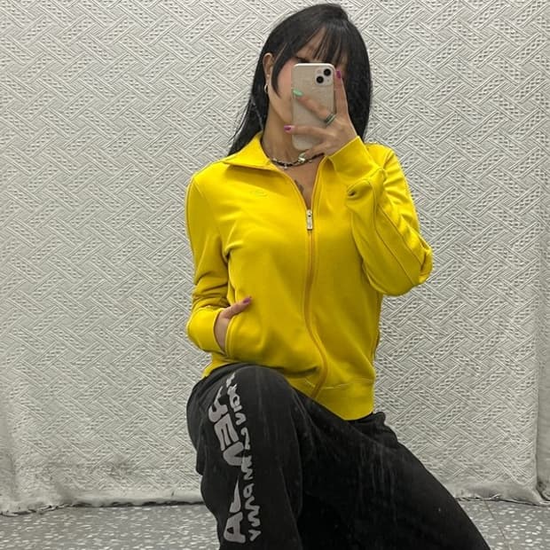 나이키 올드스쿨 빈티지 비비드 머스타드 져지 집업 M C06773