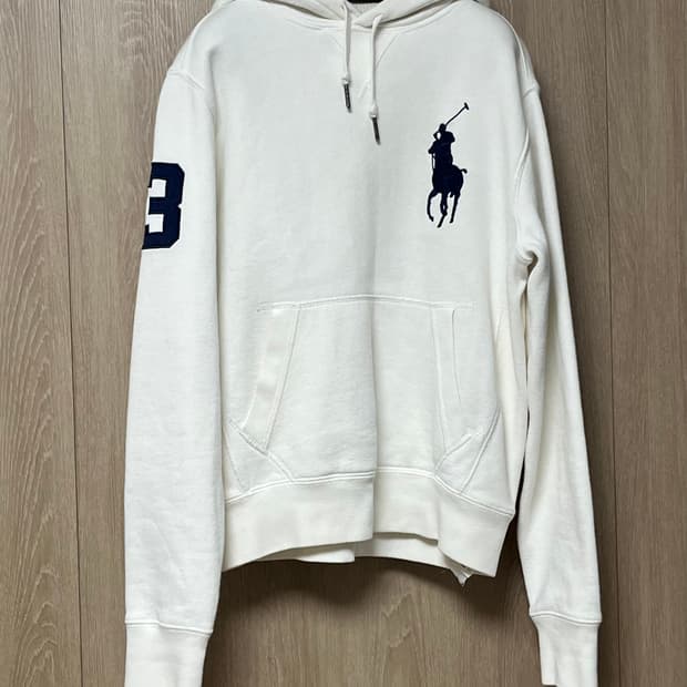 폴로 랄프로렌 빅포니 로고 화이트 후드티
