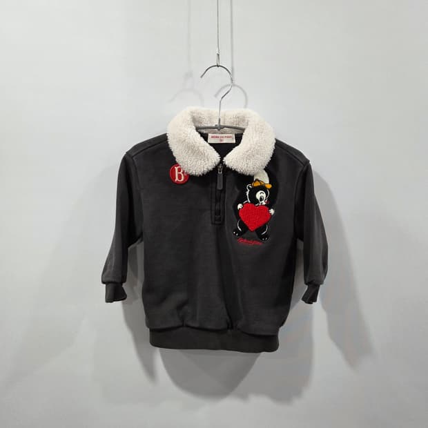 베베드피노 플리스 카라 하프집업 스웻셔츠 90 