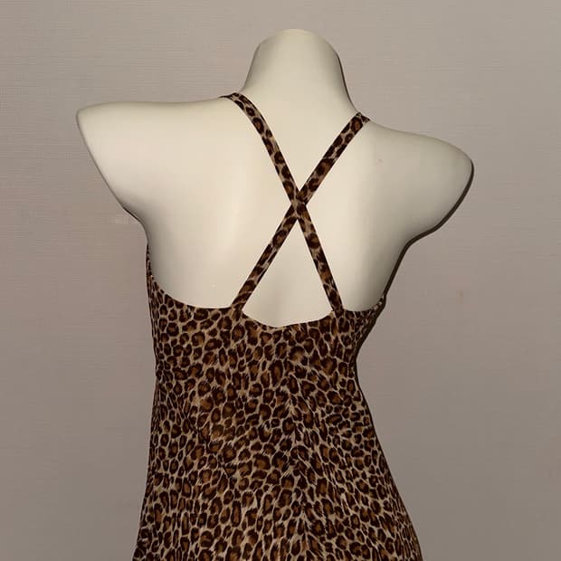 갸루 호피 빈피지 원피스 슬립