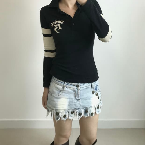 히스테릭글래머 스컬 롱슬리브 티셔츠