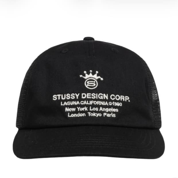 스투시 로우 프로파일 디자인 코프 트러커 스냅백 블랙