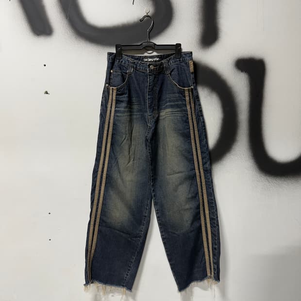 Pelle Pelle 00s 멀티 디테일 그런지 스타일 벌룬 데님 팬츠