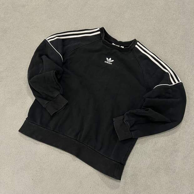 아디다스 삼선 맨투맨 블랙 L