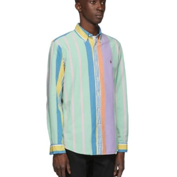 폴로 랄프로렌 멀티 컬러 스트라이프 옥스퍼드 셔츠 PN5856