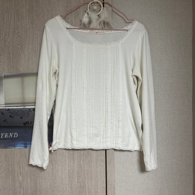 카라하나 빈티지 모리걸 우유 레이스 이너 티셔츠