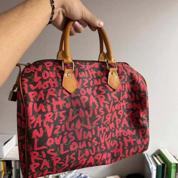 루이비통 그래피티 스피디 30 핑크 보스턴