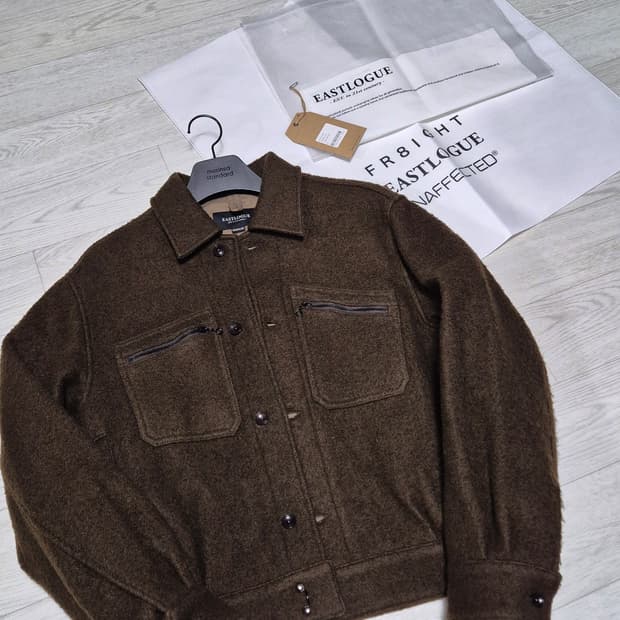 이스트로그 WORKERS 블루종 울 자켓 브라운(새제품)