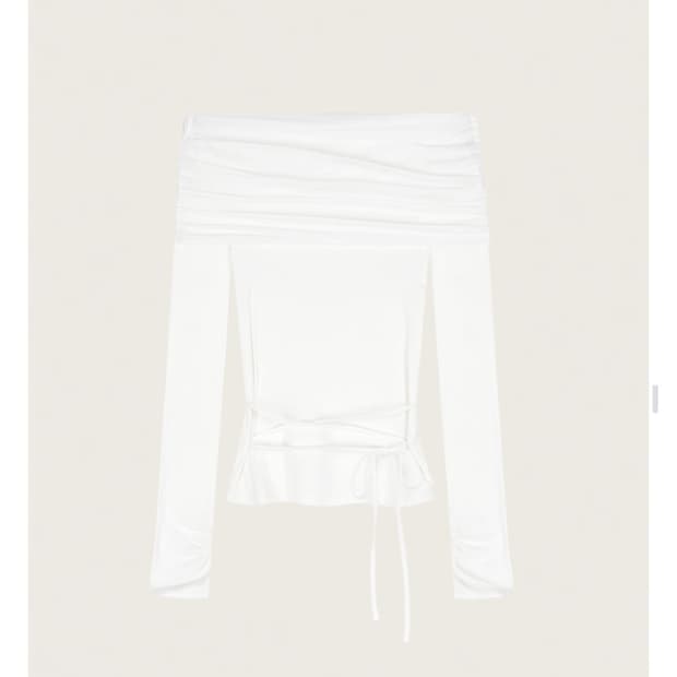 클리시어 sheer ballet draped top/white