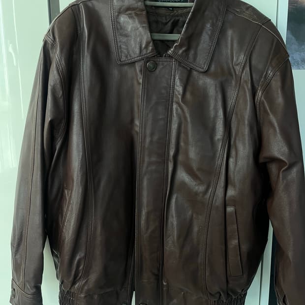 빈티지 가죽 봄버 자켓