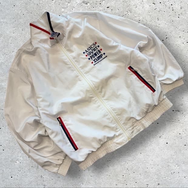 [105] 아식스 올드스쿨 빈티지 흰색 바람막이 자켓 B272