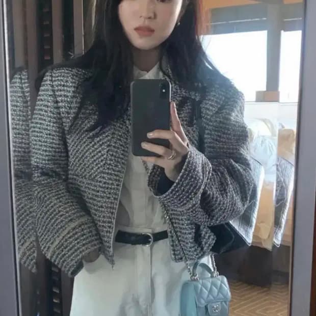 게드 GED 트위드 집업 투웨이 자켓