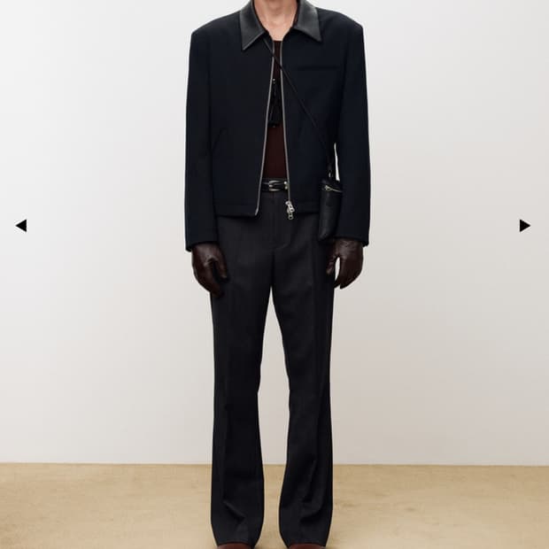 토니웩 레더 트리밍 블루종 네이비