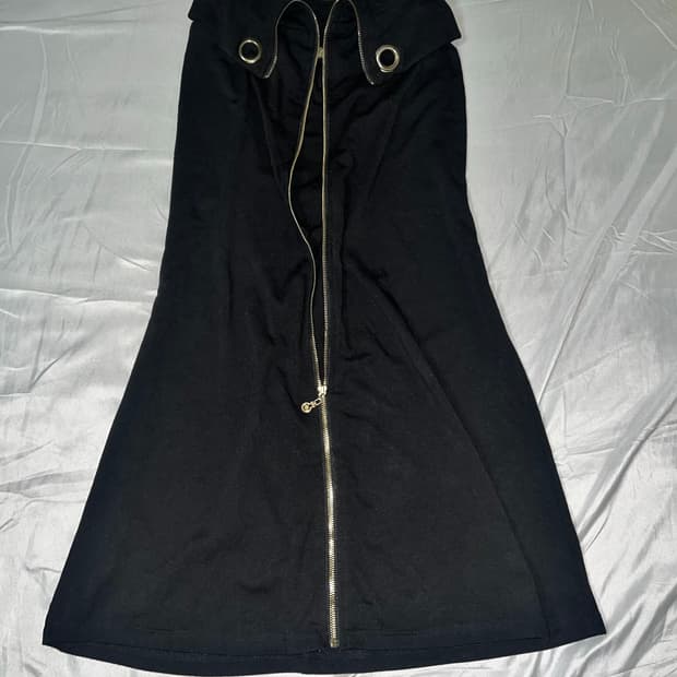 ✨vintage black zipper long skirt punk✨