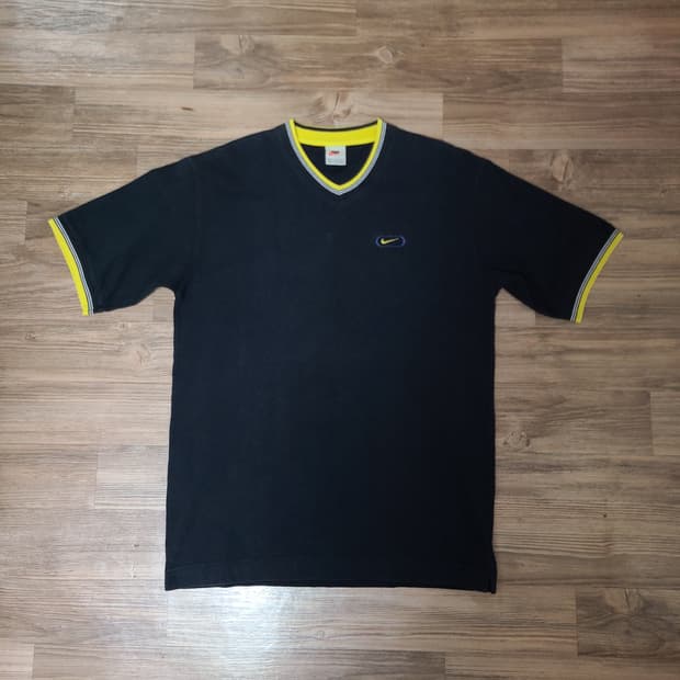 (100) 90s 나이키 올드 빈티지 브이넥 링거티 링거 반팔 티셔츠