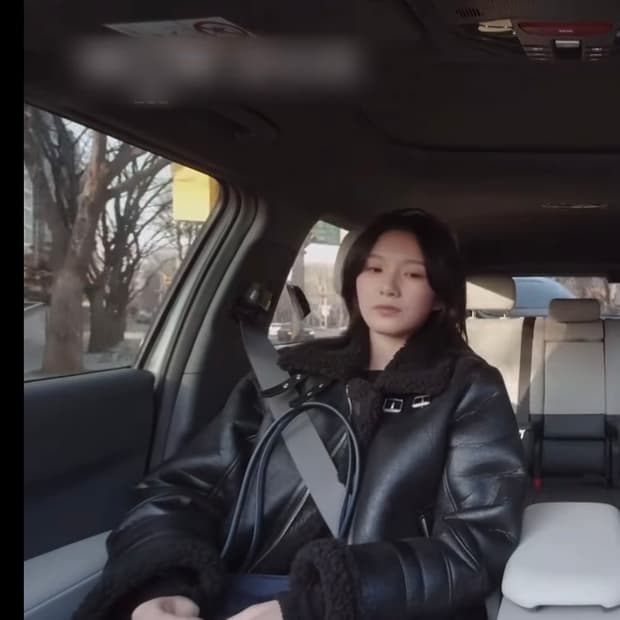 하트시그널 유경 무스탕) 던스트 루즈핏 라인 시어링 자켓 xs