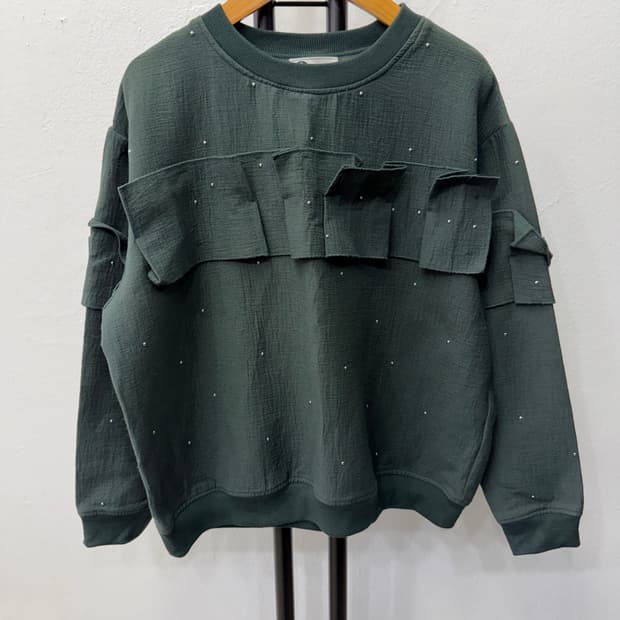 정품) 랑방 한섬 핀턱 포인트 오버핏 맨투맨 S