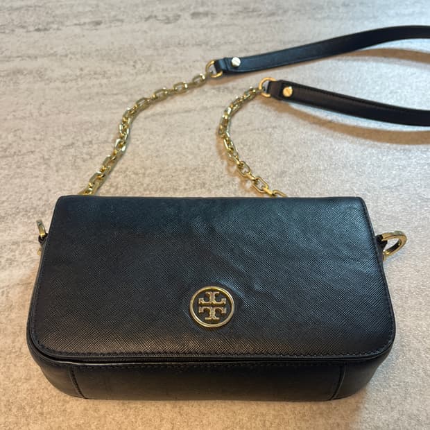 토리버치 로빈슨 체인 미니 블랙 크로스백