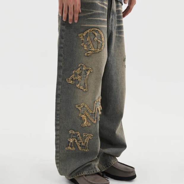 래리클락 패치 워싱 데님 청바지 XL