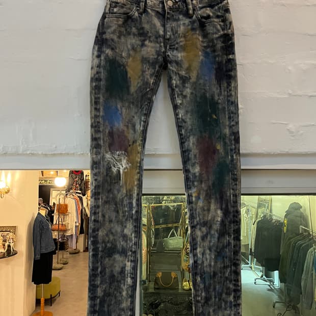 Denim&Supply 데님앤서플라이 페인팅 대미지 스키니 진 W25