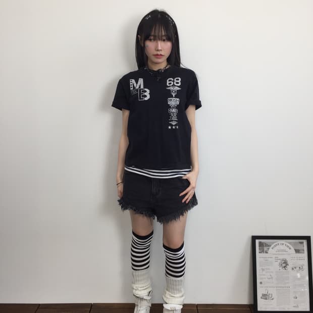 Mosh Boarding Multi-Graphic Black Tee