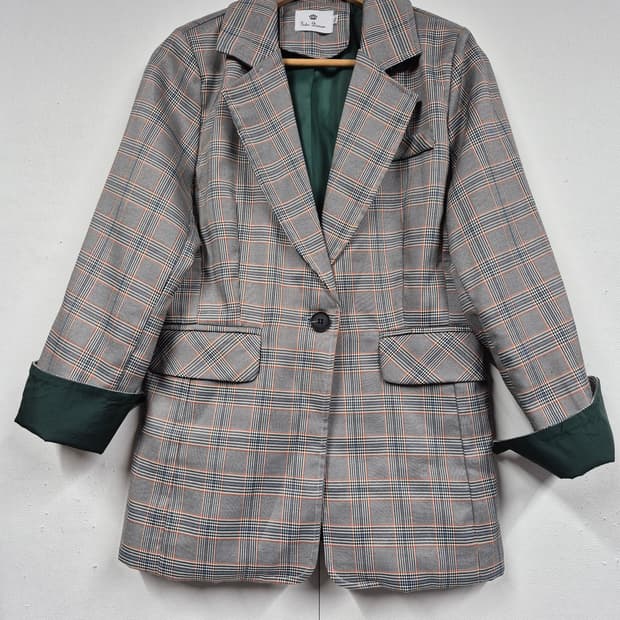 체크 블레이져 자켓