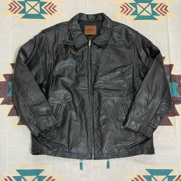 Festival work 소가죽 싱글 라이더 자켓