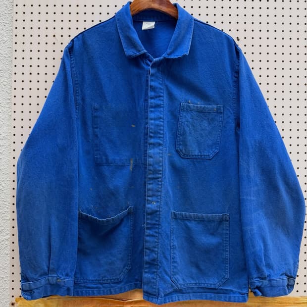 1980s WASHED FADED BLUE FRENCH 프렌치워크자켓