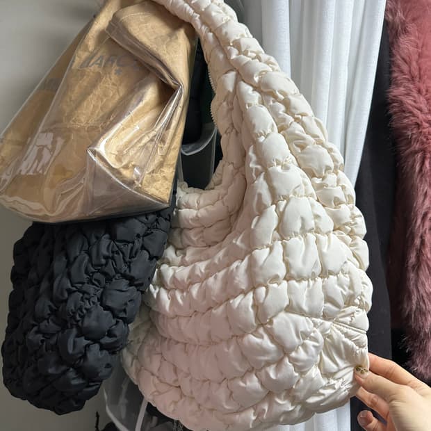 코스 백 오버사이즈 라이트베이지