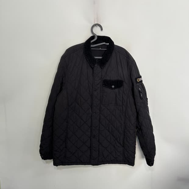 내셔널지오그래픽 남성 코듀로이 배색 누빔패딩 자켓 110 