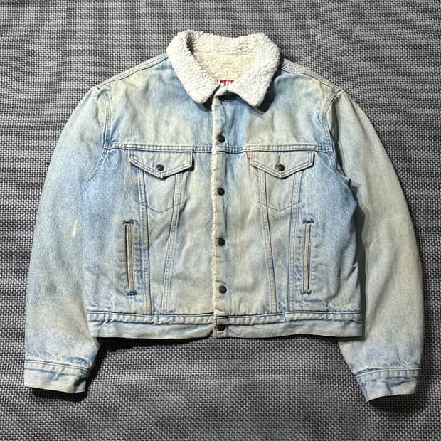 80s USA 리바이스 쉐르파 데님 트럭커 자켓