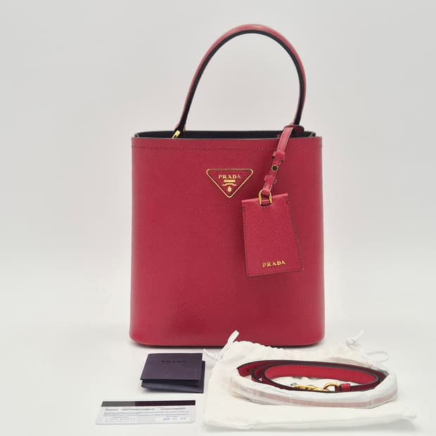 프라다 1BA212 사피아노 두블레 파니에 미듐 숄더백