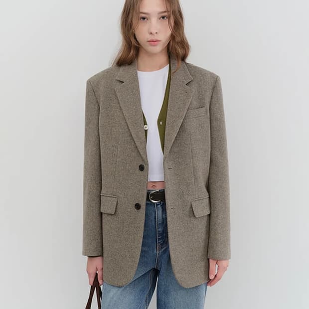 던스트 유니섹스 울 블레이저 베이지